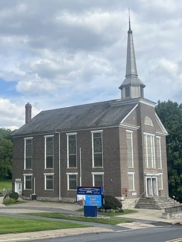 Egypt Community Church, the brick church with the white steeple on South Church Street