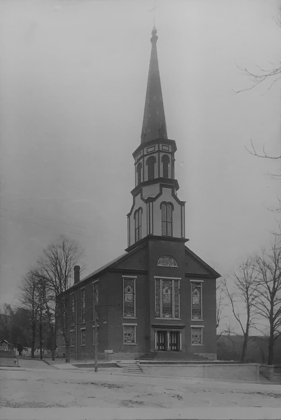 The church around 1909, with its second steeple